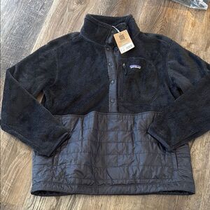 Patagonia Women's Re-Tool Hybrid Fleece Pullover Jacket Pitch Blue Size S NWT